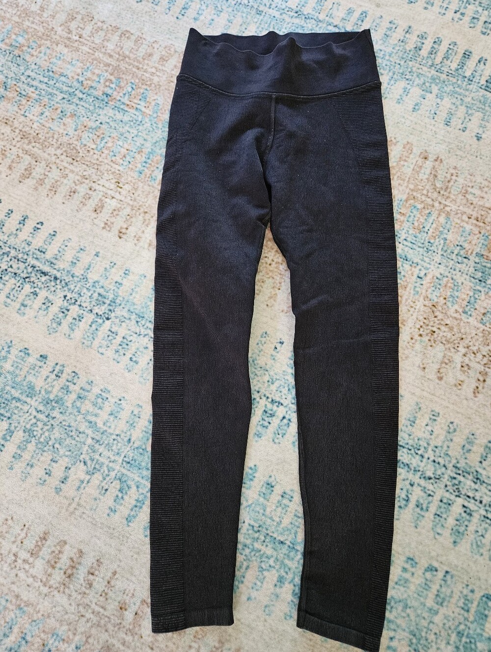 aerie Black Ribbed High-Waist Leggings